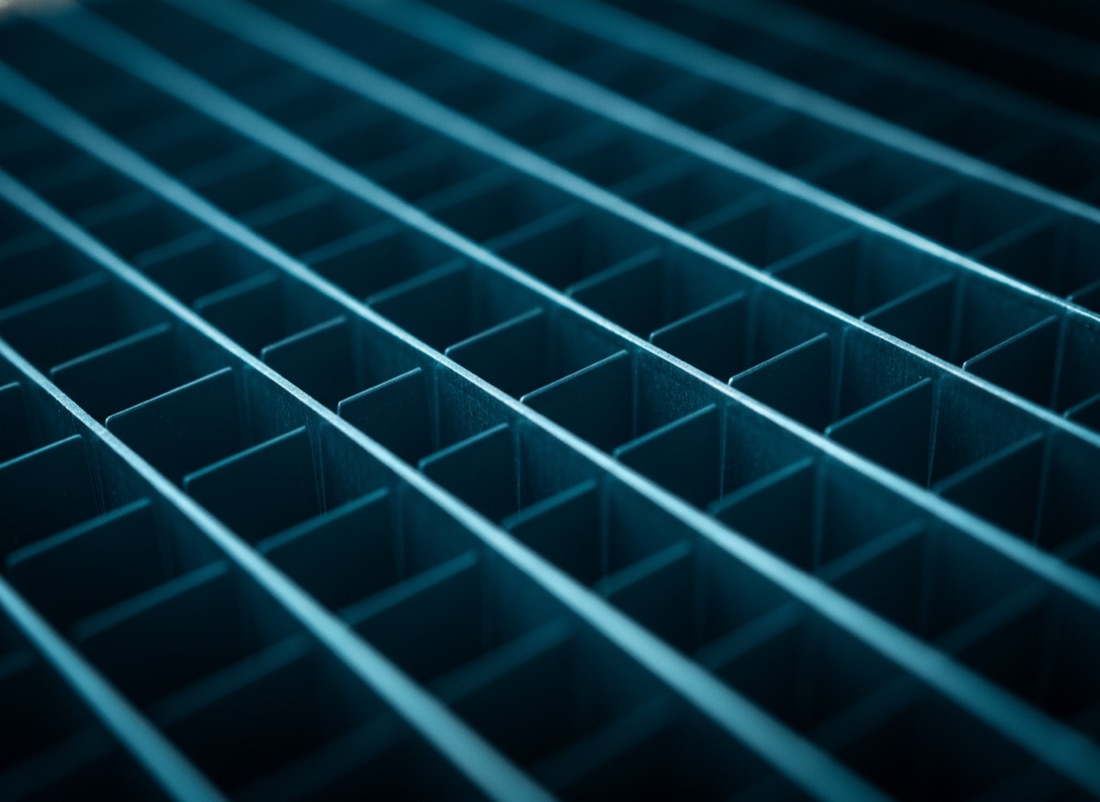 Radiator cooling fins in close up